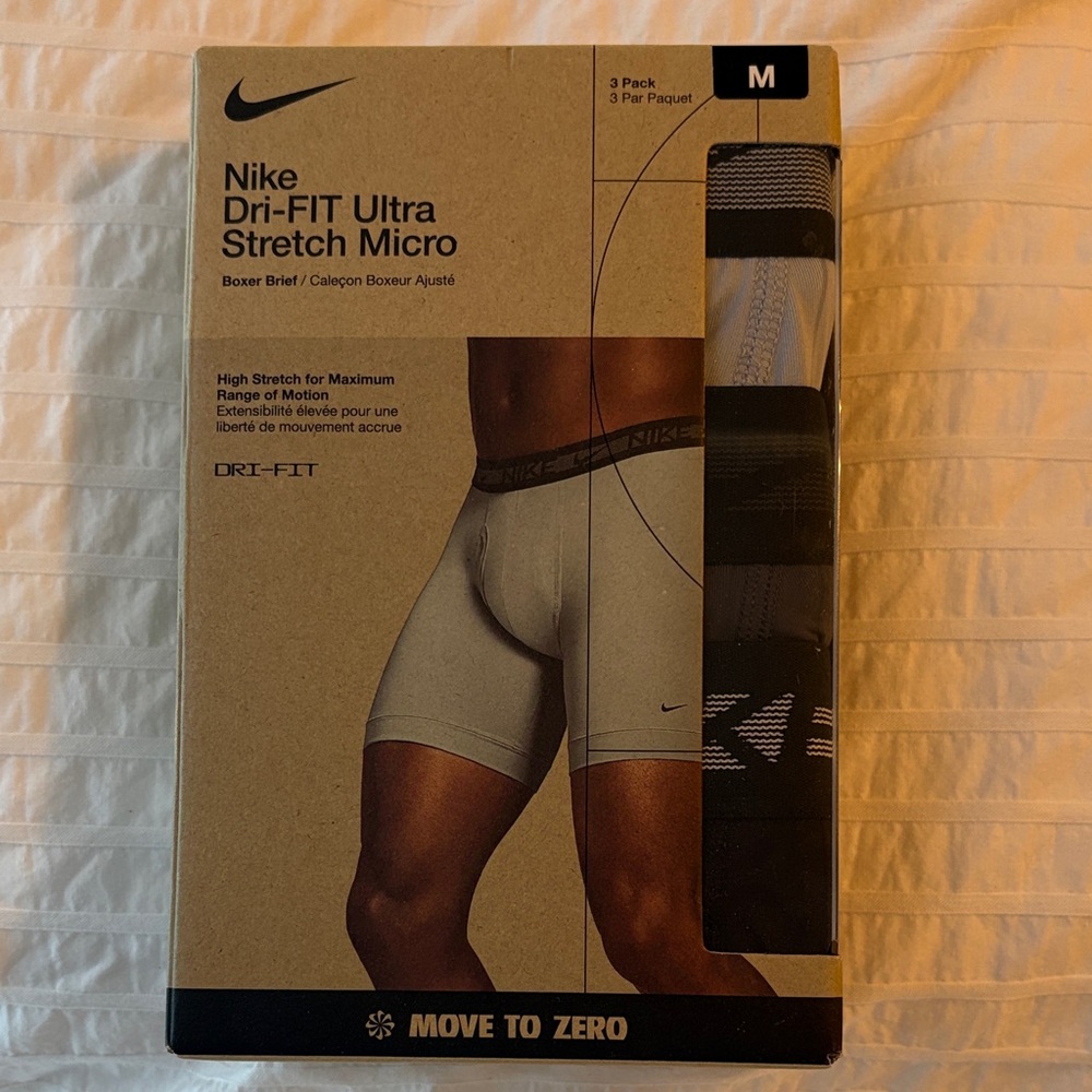 Nike Men’s  Dri-FIT Stretch Boxer Briefs - Black and Gray